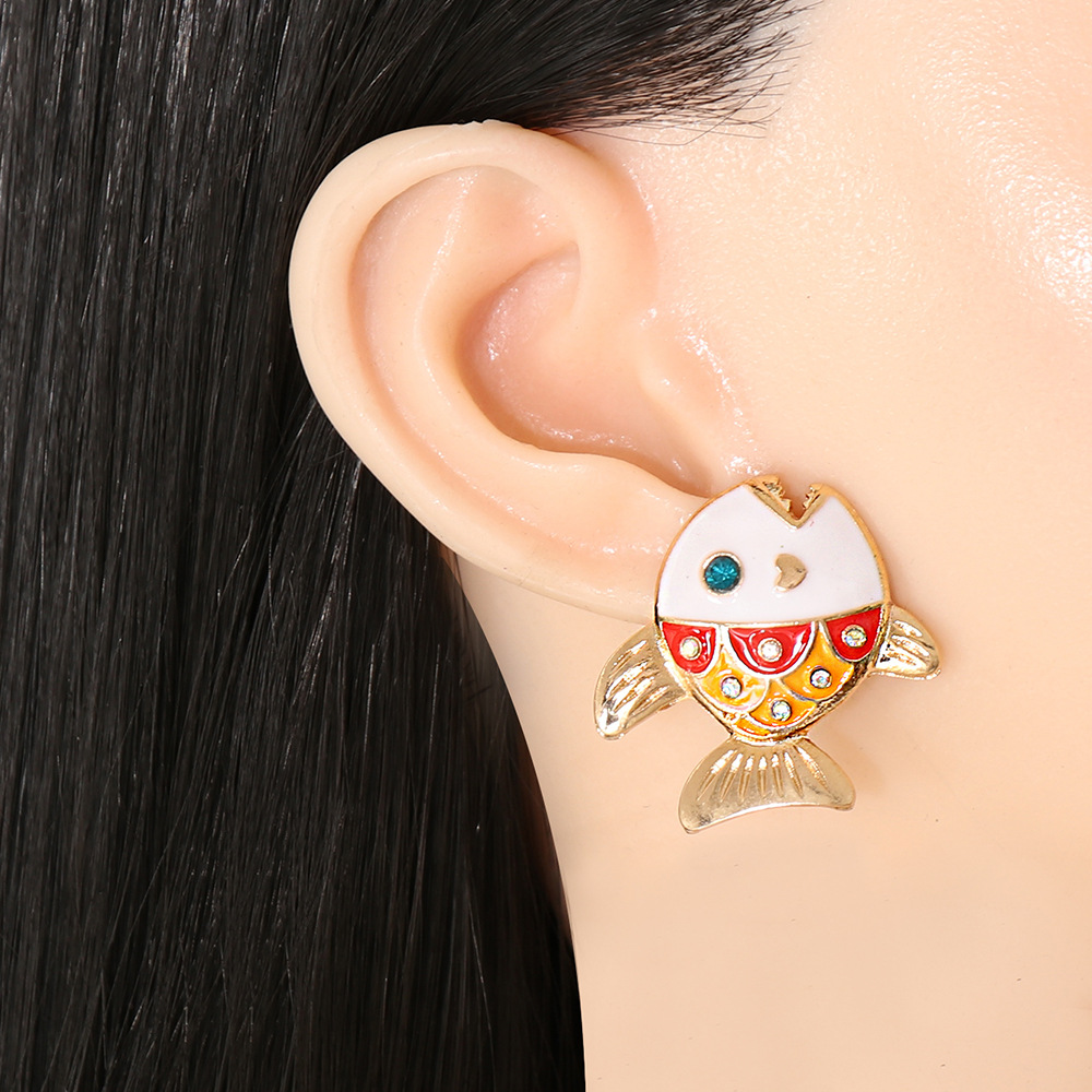 Retro Small Fish Epoxy Earrings Wholesale display picture 2