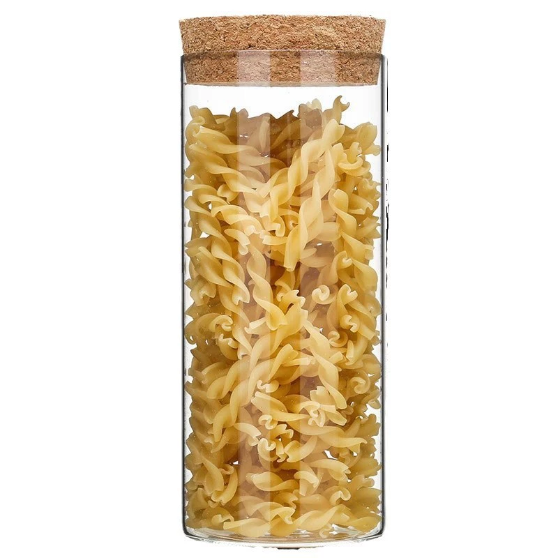 Стеклянная герметичная банка с пробковой крышкой, прямая чайная банка, банка для конфет/круп, боросиликатное стекло, банка для хранения