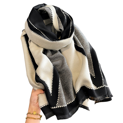  New Scarf Women's Autumn and Winter Korean Style Shawl Student Couple Soft Scarf Imitation Cashmere Warmth