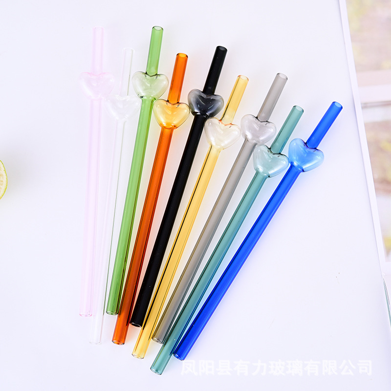 amor pipas de vidrio transparente color tubo recto alto borosilicano resistente al calor jugo de té tubo de vidrio pipas de vidrio de color