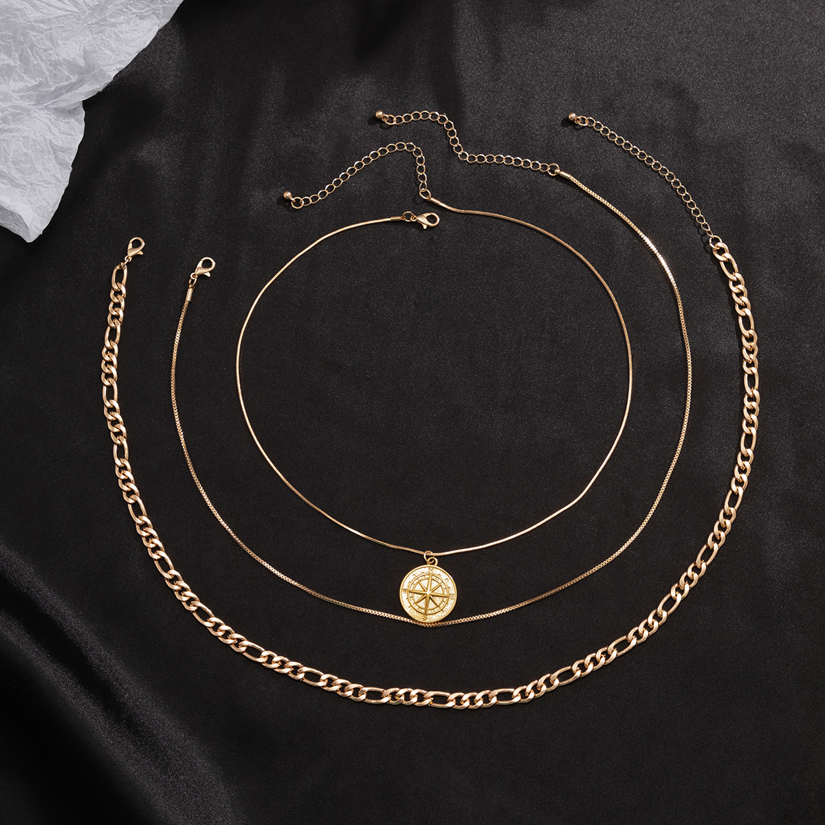 1 Piece Fashion Compass Alloy Plating Menu0027S Layered Necklaces
