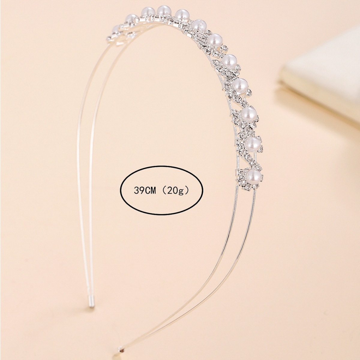 Comercio exterior nupcial boda rhinestone arco flor fina diadema de doble capa diamante incrustaciones perla diadema joyería transfronteriza