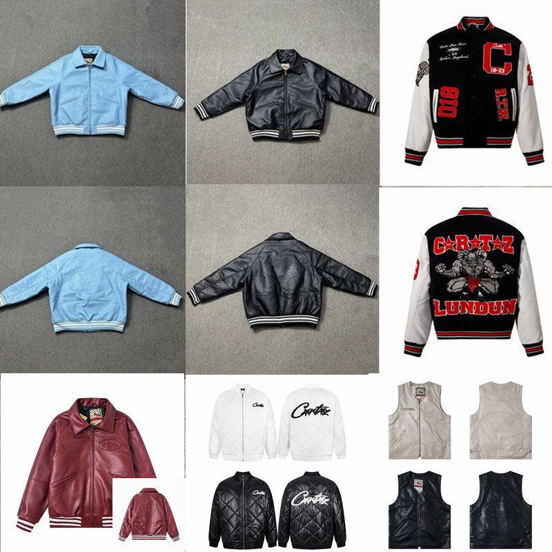 European and American High Street Tide Alcatraz PU Leather Quilted Cotton-padded Coat corteiz Unisex Casual Zipper Jacket Coat