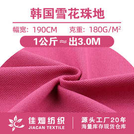 180克韩国雪花珠地布料 cvc鸟眼POLO衫网眼布 涤棉针织珠地面料
