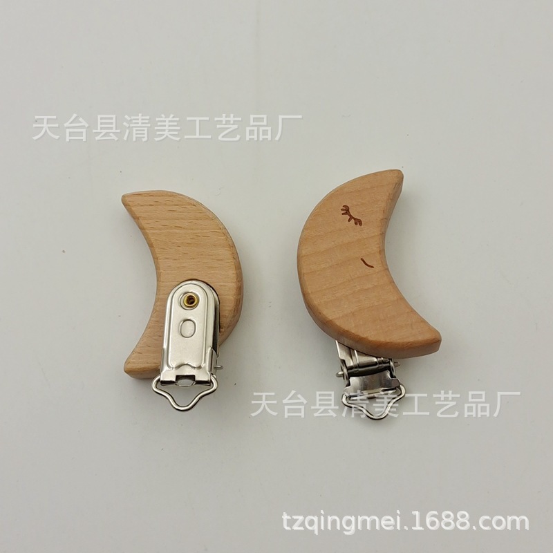 Clip de chupete de animales de dibujos animados de haya/clip de leche en polvo para calmar la cadena de chupete anti-pérdida