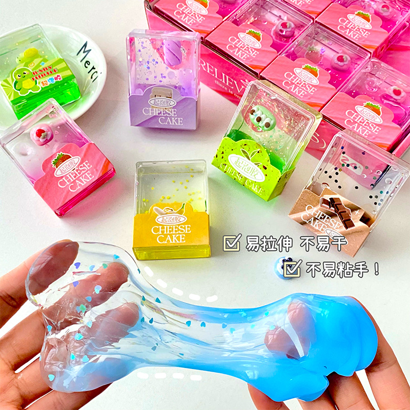 Spot al por mayor serie de postres barro de cristal limo juego de juguetes educativos de bricolaje para niños de alto valor pegamento espumoso