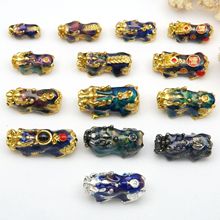 古法金滴油恒温变色貔貅锌合金实心投影石diy编织手绳串珠子配饰