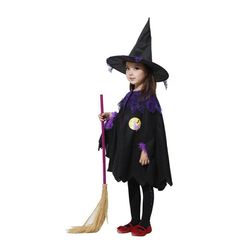 欧米のハロウィンの子供の公演の服装の魔女のマントの役はかわいい吸血鬼の化粧の舞踏会のマントを演じます。