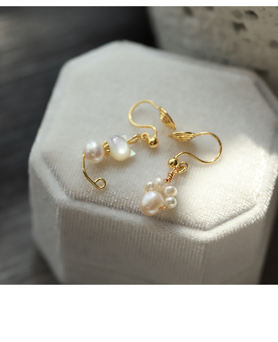 1 Pair Vacation Simple Style Flower Plating Imitation Pearl Drop Earrings display picture 8