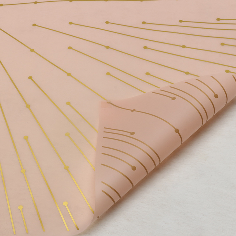 Huaxi transfronterizo amor punto de partida de papel de embalaje de flores Hansu impresión de hilo de oro impermeable papel de niebla florista al por mayor