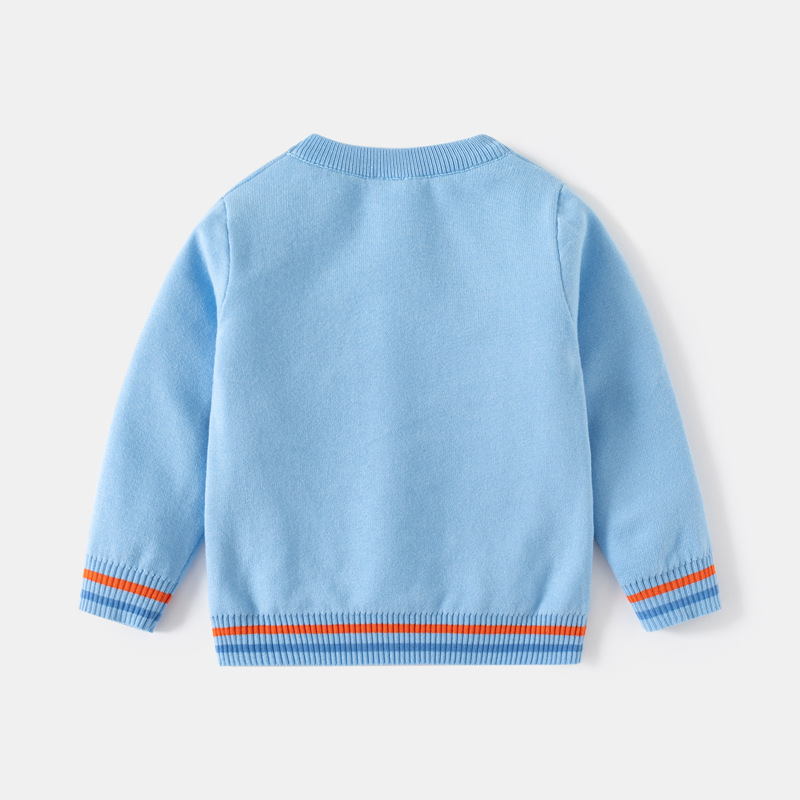 Nuovi vestiti autunno e inverno 2024, maglione lavorato a maglia con base in filo di cotone a doppio strato per ragazzi, macchina per appendere i bambini_voghion.com