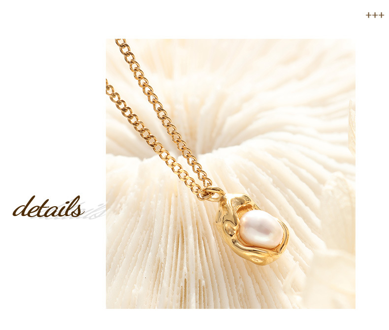 Fashion Geometric Titanium Steel Necklace Plating Pearl Stainless Steel Necklaces