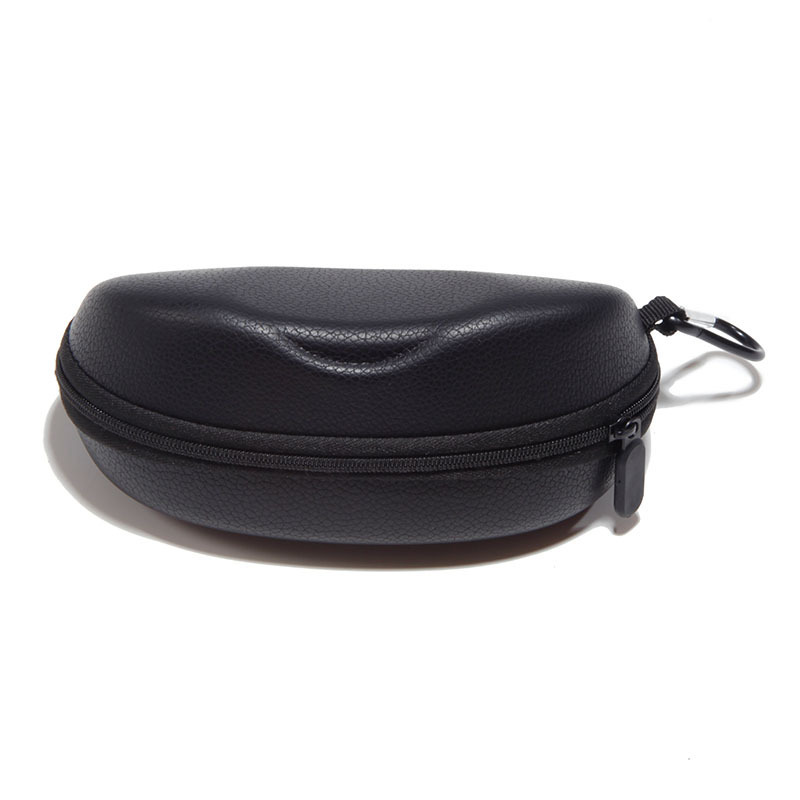 Glasses Case Portable Sports Compression Riding PU Leather Pattern Large Sunglasses Case EVA Sunglasses Box Hook Storage Bag