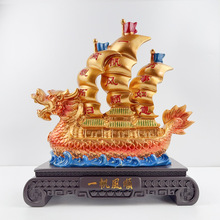 新款上市彩铜色一帆风顺龙舟龙船摆件创意招财送客户商务礼品批发