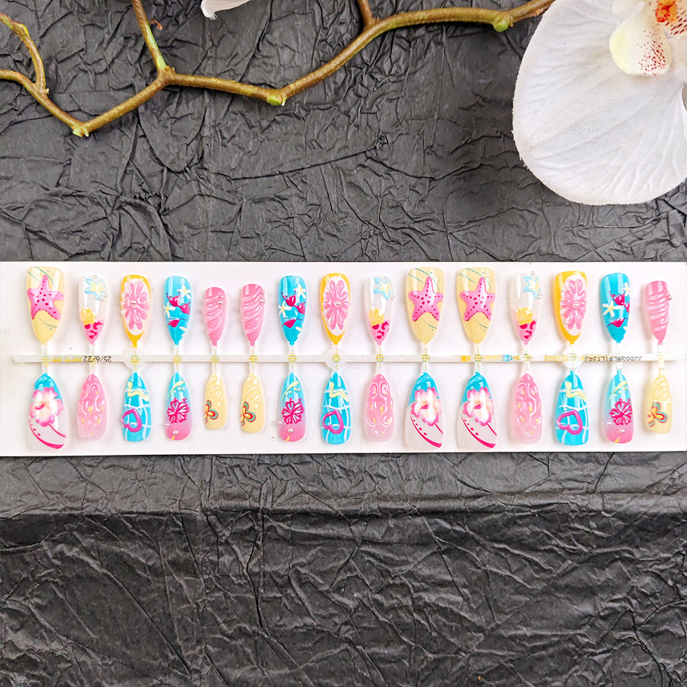 Parche de uñas de dopamina de estrella de mar de verano 30 piezas de chaleco corto fresco pequeño image 4