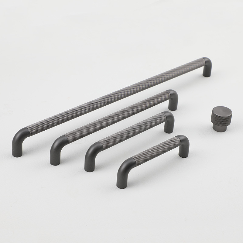 Grey and coffee-colored handle American and European style minimalist extended cabinet wardrobe shoe cabinet furniture light luxury Nordic small handle