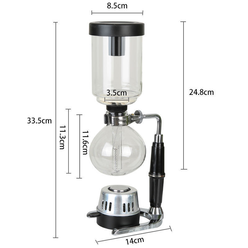 Cafetera de sifón Cafetera de sifón Cafetera de café Manual Kit de accesorios de vidrio superior e inferior Un conjunto completo
