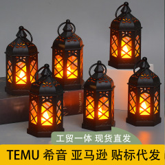 越境爆金レトロled電子ろうそく灯創意発光小提灯風灯祝日パーティー雰囲気ランプ