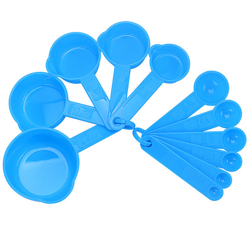 Kitchenware distribution, manufacturer wholesale plastic PP measuring spoon 11-piece set, measuring spoon marked with scale, baking DIY tools