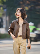 海宁真皮皮衣女士绵羊皮大牌港风气质韩版潮流宽松短款小个子外套