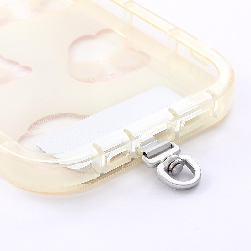 Nuevas juntas de teléfonos móviles tarjetas de acero inoxidable de metal 360 grados clip giratorio anti-perdida juntas de cuerda de teléfono móvil