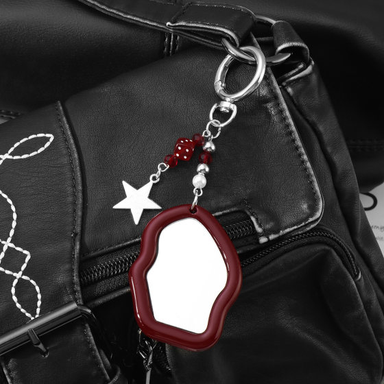 Cross-border Explosions Y2K Sweet Cool Exquisite Fashion Acrylic Bow Clouds Mini Mirror Star Keychain
