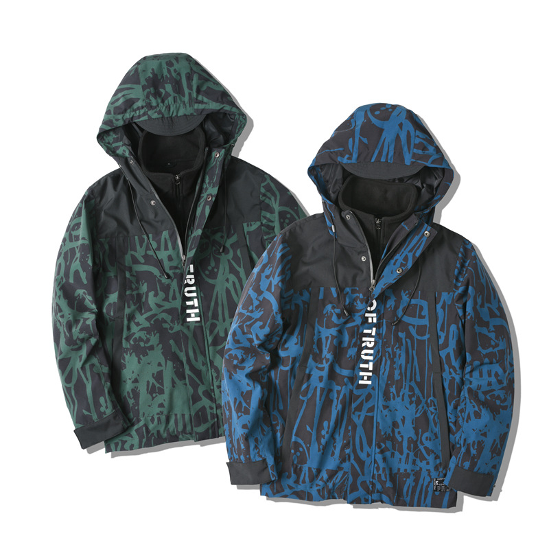 Camouflage demi-season keep warm removable travel windproof…