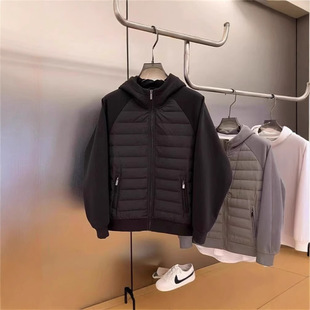 Trendy Autumn and Winter 2025 Hooded Design Sense Casual Solid Color Niche Stitching Young Men's Hooded Jacket Warm