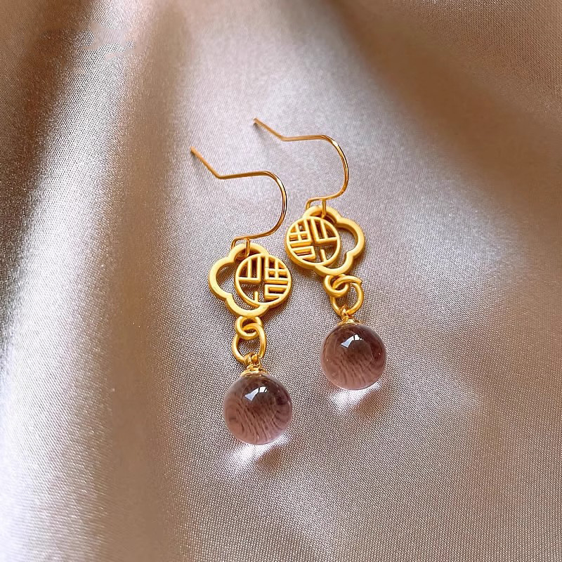 新中式國風耳環女小眾獨特氣質耳釘2024新款輕奢高級感耳飾品