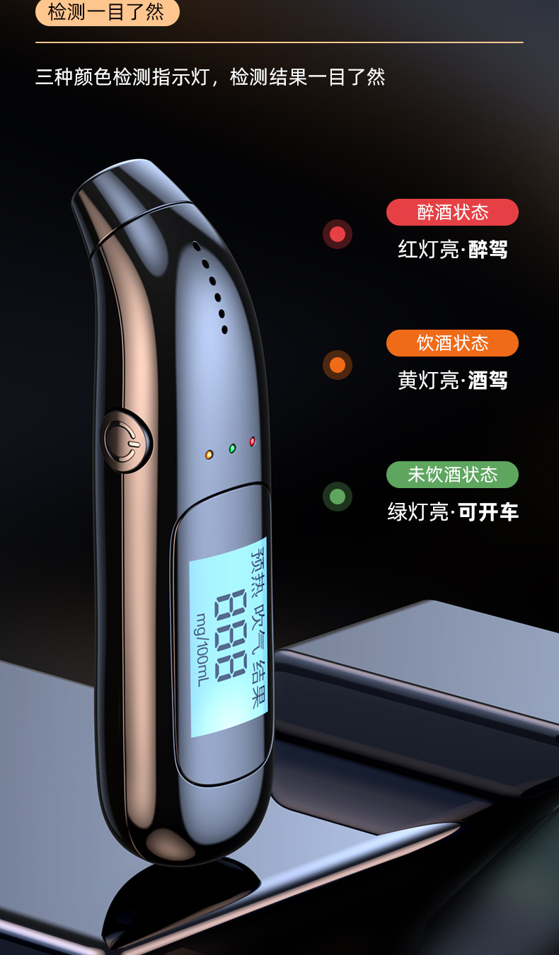 Alcohol Tester Detector Blowing Type Special Alcohol Tester Exhalation High Precision Alcohol Tester Digital Display for Home Vehicles