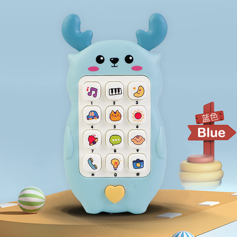Juguetes de teléfono móvil de simulación de dibujos animados para niños, juguetes educativos de educación temprana, música, modelo de teléfono multifunción, venta al por mayor transfronteriza
