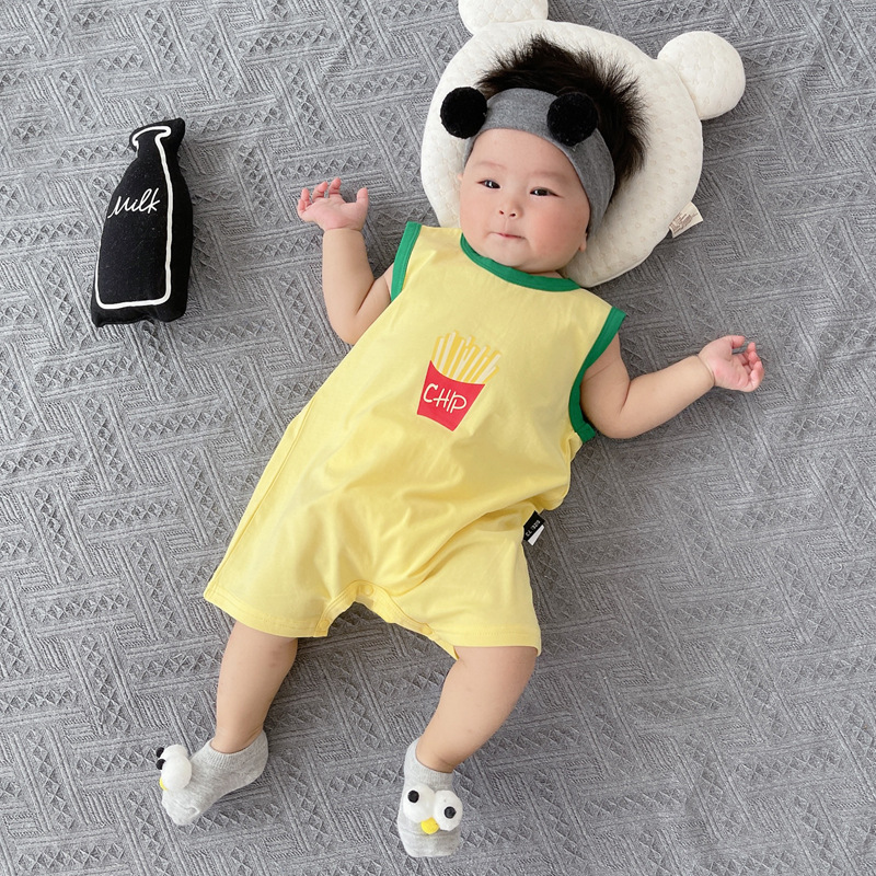 网红婴儿连体衣夏季薄款哈衣爬服超萌夏装女一岁男宝宝衣服外出潮