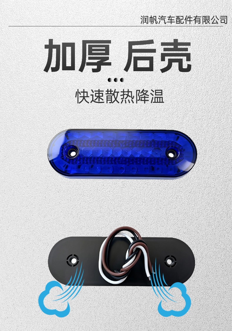 LED grille flashing warning light, multi-color truck modification dual-color flashing light, truck width indicator decorative light