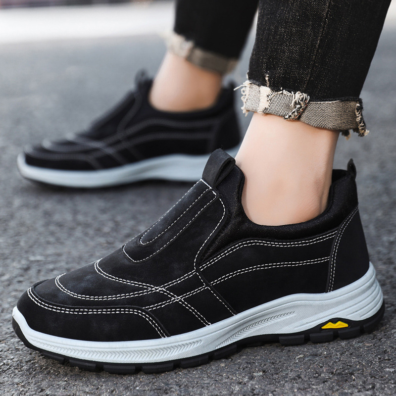 Spring New Trendy Men's Shoes Slip-on Outdoor Mountaineering Shoes Non-slip Soft Bottom Dad Shoes Casual All-match
