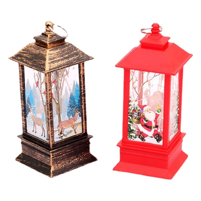 Decoraciones de Navidad emisor de luz portátil pequeña lámpara de aceite LED decoración de ancianos Fiesta de Navidad Fiesta de niños pequeño regalo