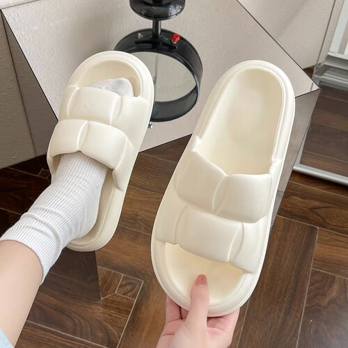 High-end light luxury fashionable comfortable insoles slippers for women summer soft bottom couple indoor home use bathroom shower slip-resistant anti-smell