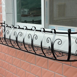New Iron Window Sill Flower Rack Balcony Railing Guardrail Hanging Outdoor Outdoor Window Wall Hanging Flower Pot Rack Flower Basket Set