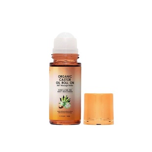 Organic Castor Oil Roll on with Rose Quartz Roller Body Oil