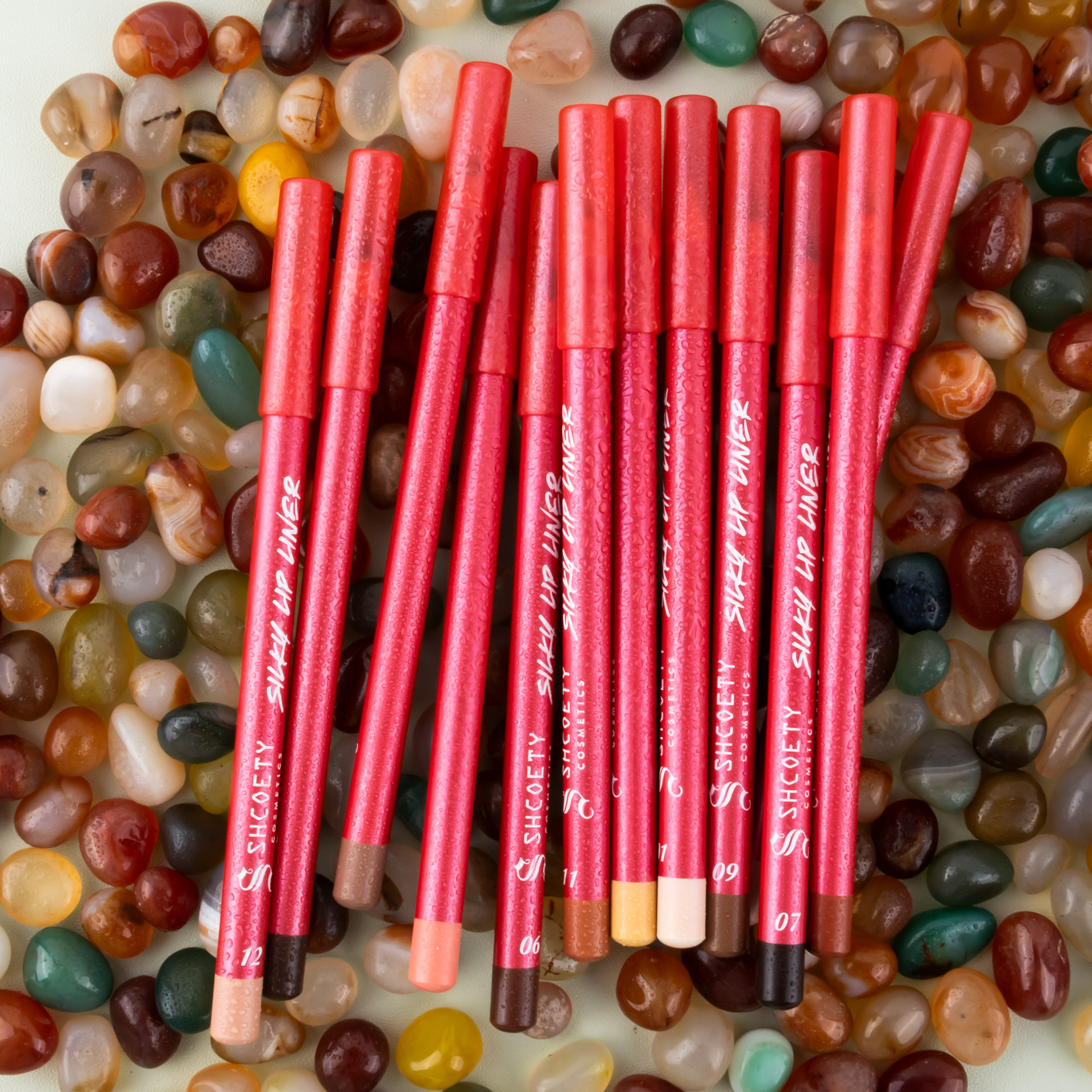 SHCOETY European and American Cross-border 12-color matte red Lip liner Pen Set, Nude color, long-lasting and non-fading third generation undefined