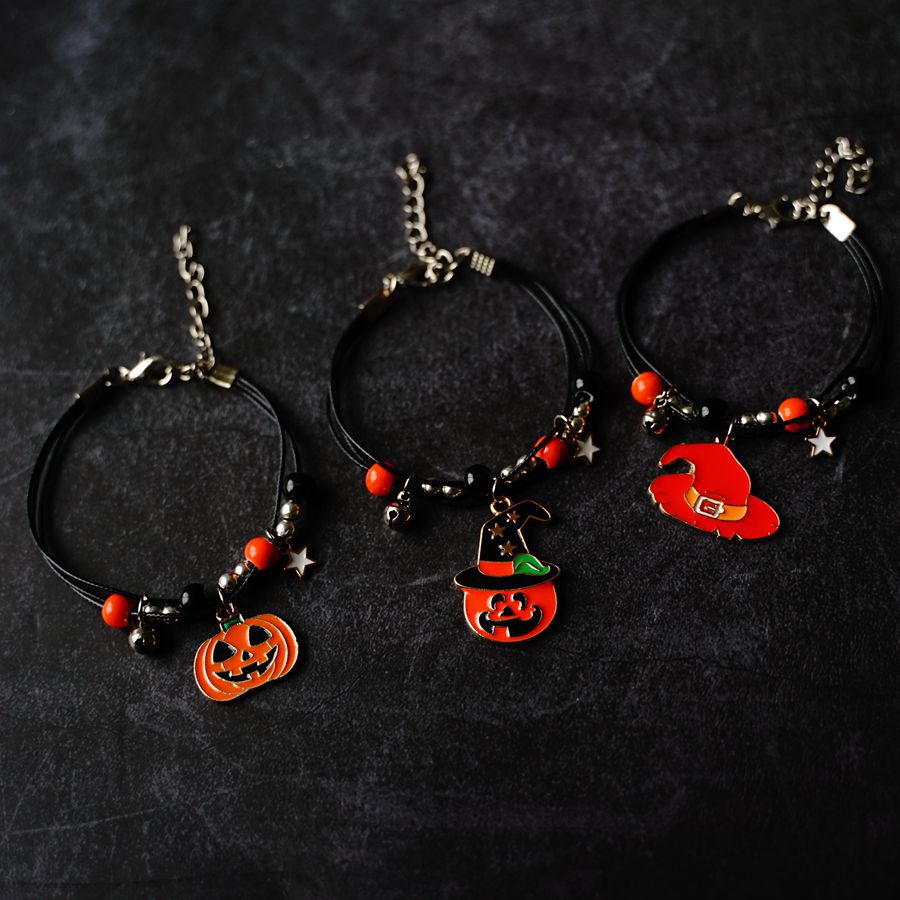 Kuuma tarjous Halloween-kurpitsarannekoru Uusi aavefestivaalin oranssi solmio Keraaminen rannekoru_voghion.com