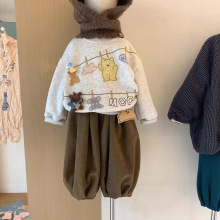 男女童套装2025秋冬季新款韩版儿童加绒卡通卫衣保暖卫裤女宝衣服