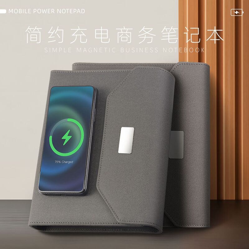 Multi-functional three-discount wireless charging notebook a5 loose-leaf mobile power notebook mobile phone holder charging book Multi-functional three-discount wireless charging notebook a5 loose-leaf mobile power notebook mobile phone holder charging book