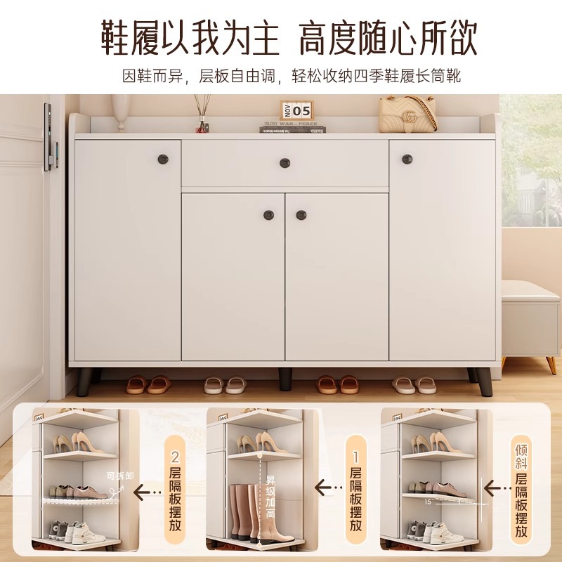 Armario de zapatos doméstico nuevo tipo 2025 explosión interior almacenamiento integrado armario contra la pared armario portail rack de zapatos