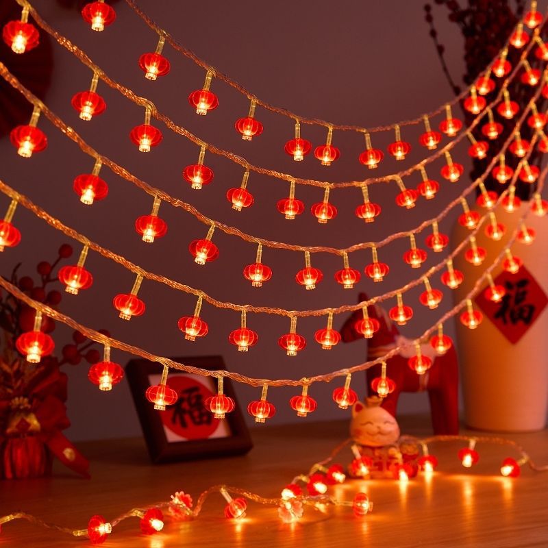新年红灯笼户外防水太阳能发光装饰灯过年中秋节彩灯中国结节日灯