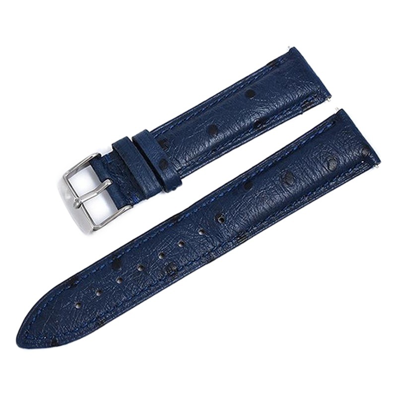 Nuevo Comercio exterior avestruz patrón primera capa de cuero genuino correa de piel de vaca liberación rápida oído adecuado para correa inteligente de varias marcas