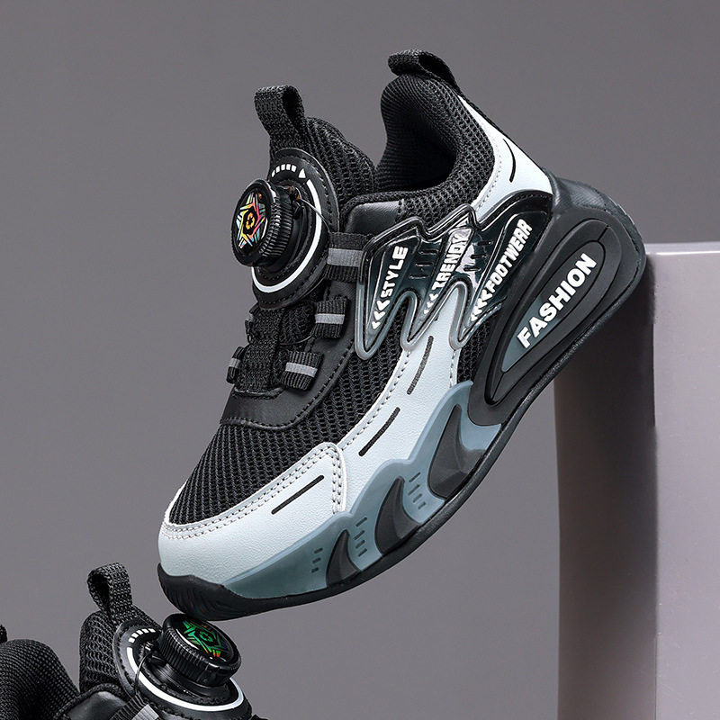 Zapatos deportivos para niños 2026 primavera nueva malla ligera transpirable zapatos de correr para niños zapatos casuales antideslizantes para niños mayores