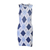 Summer new slim skirt diamond lattice print sleeveless vest dress