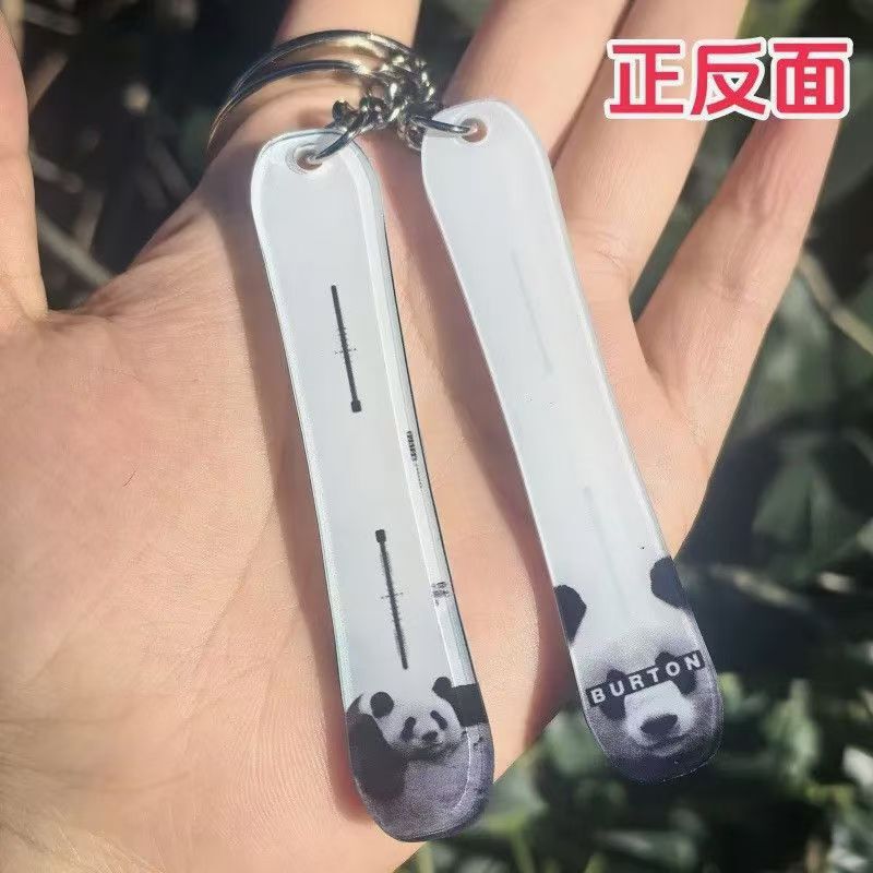 スキー人と同じ滑り板雪板アクリルキーホルダー両面ストラップミニかわいい雪友スポーツプレゼント|undefined