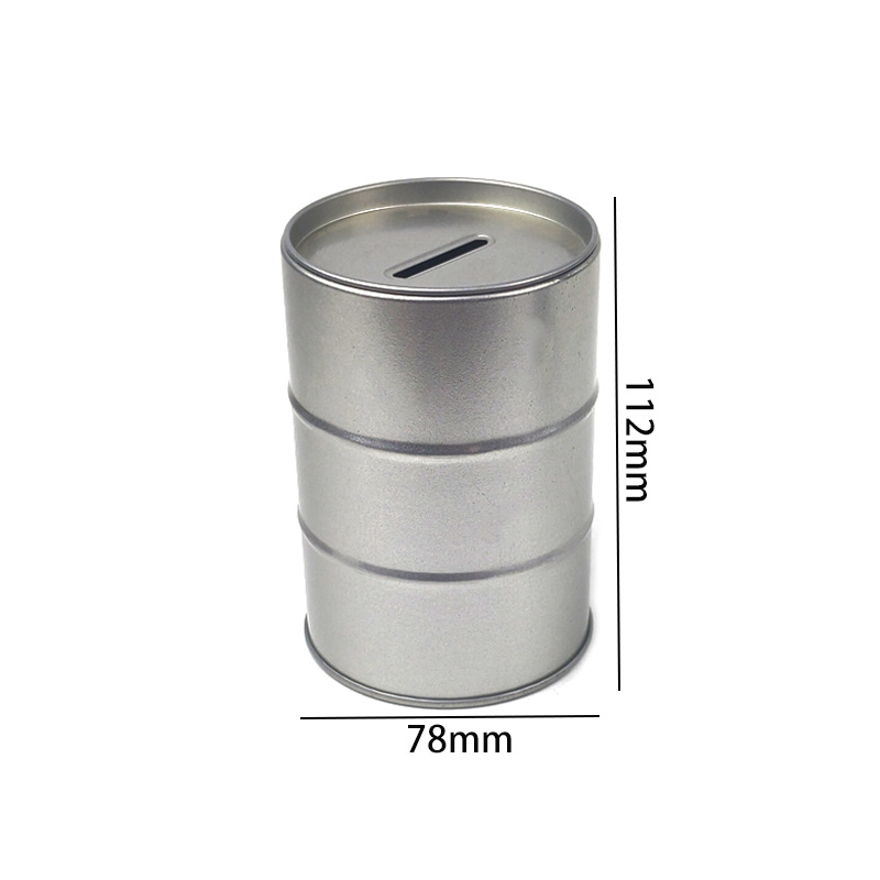 lata de dinero de metal lata de moneda de estaño spot multicolor barril de aceite en forma de paquete de almacenamiento de ahorro lata de hierro caja de lápiz image 7