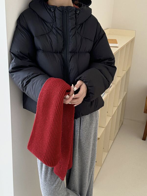 真90白鸭绒泡芙蓬松连帽羽绒服女2025冬季加厚短款肯豆面包服外套|undefined
